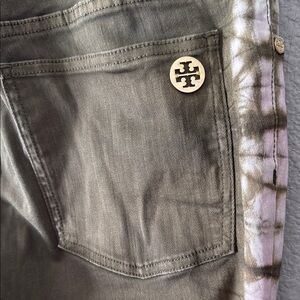 Tory Burch Olive Green w/ light pink + cream Women's Jeans